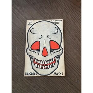 Antique‎ Peck-O-Fun Chicago IL Halloween Halloween Skull Paper Mask